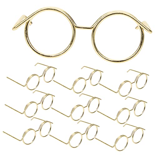 TOYANDONA Drahtbrille Puppe Metallbrille Basteln Mini Puppenbrillen Mit Rahmen Klassische Sonnenbrillen Für Puppen Ideal Für Puppenoutfits Und Kreatives Metallrahmen von TOYANDONA