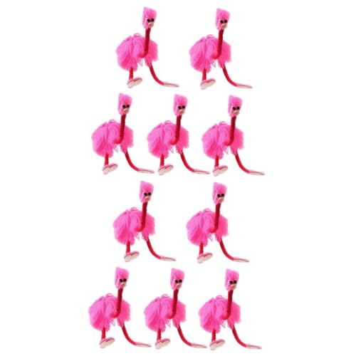 TOYANDONA 10 Stück Schnur Flamingo Plüschtier Lernspielzeug Für Kinder Plüschpuppen Stofftier Hängende Flamingoverzierung Flamingo-marionetten-Spielzeug Flauschige Kuscheltiere Bambus Rosa von TOYANDONA