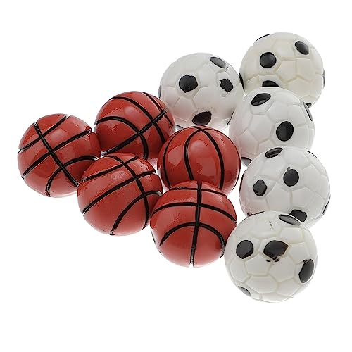 TOYANDONA 10-Teiliges Set Fußball-Basketball Basketballkorb Fußballtor Mini-Fußballspielzeug für hühner Mini-Dekorationsartikel kleines Hausmodell Harz von TOYANDONA