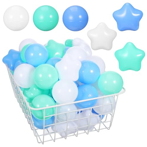 TOYANDONA 100 Pcs Baby Ball Pit -Balls Playfen Plastikkugeln Macaron Ozeanbällchen Rund Und Sternförmige Blaue Schwimmgruben Für Kleinkugel Ball Boxenpool Nachfüllungen Crush Proof von TOYANDONA