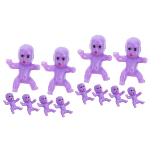 TOYANDONA 100 STK Dekorationen Für Die Babyparty Babys -dusche-Mini- Kleine Babyfiguren Liebenswert Puppe Neugeborenes Badespielzeug Babyfiguren Aus Kunststoff Violett Plastik von TOYANDONA