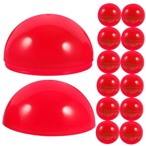 TOYANDONA 100 STK Lotto Tombola-Bälle Lotteriefüller Verkaufsautomaten Spielzeug Spiel Lotteriekugeln Aktivität Bunte Bälle ersetzen farbige Kugeln magnetische Kugel Kapsel Kind Zubehör rot von TOYANDONA