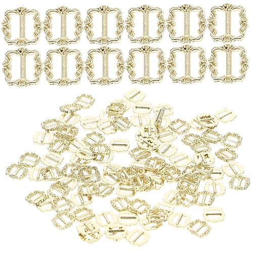 TOYANDONA Verstellbare Tri-Glide Schnalle Mini Metallknopf 3mm Puppenkleidung Verschluss Gold Spielzeug Accessoire von TOYANDONA