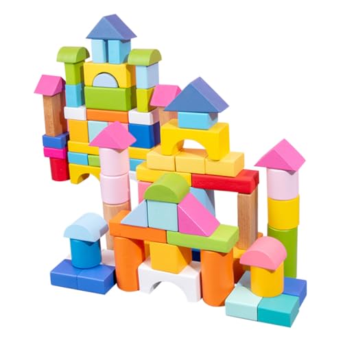 TOYANDONA 100 Stück Teiliges Buntes Holzbaukasten mit Abgerundeten Kanten Pädagogischem Geometrie von Kreativität Räumlichem Denken und Sozialer Interaktion TOYANDONA 100 Stück Teiliges Buntes Holzbaukasten mit Abgerundeten Kanten Pädagogischem Geometrie von Kreativität Räumlichem Denken und Sozialer Interaktion von TOYANDONA