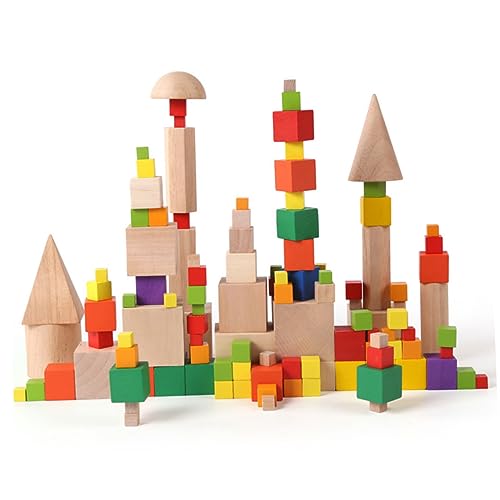 TOYANDONA 100St Bastelwürfel aus Holz Farbwürfel quadratische Leere Birkenblöcke jugueten Würfelblöcke selber basteln Building Blocks for Würfel selber Machen Kleiner Block Bambus von TOYANDONA