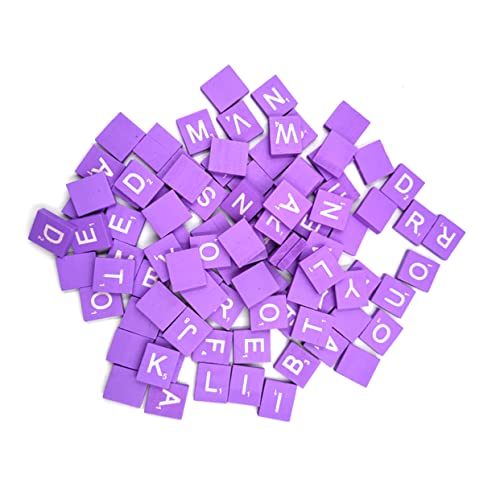 TOYANDONA 100St Blöcke Buchstabenaufkleber aus Vinyl Homeschool-Zubehör süße Buchstabenaufkleber Chips Buchstaben Puzzle buchstabenpuzzle Holzwürfel Holzblöcke Hölzern Violett von TOYANDONA