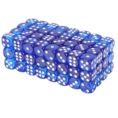 TOYANDONA 100St mehrseitige Würfel Unterhaltungswürfel Spielwürfel mit quadratischen Ecken farbige Würfel farbwürfel Colour Cube Würfel Masse Sinnesbehälter für Kinder 5-7 Acryl Blue von TOYANDONA