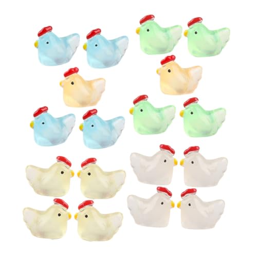 TOYANDONA 100st 3D-küken Mini-Huhn-Ornament Sommerdeko Mini-Desktop-kükenmodell Mini-Huhn-Statue Figuren Wohnkultur Mini-hühnerfiguren Mini Leuchtendes Huhn Winzige Tiere Mini- Harz von TOYANDONA