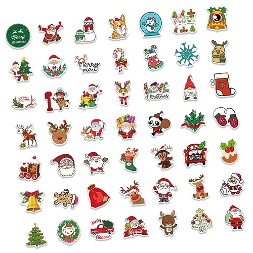 TOYANDONA 100st Weihnachtliche Wasserfeste Aufkleber Tagebuch Dekorativer Aufkleber Weihnachtsaufkleber Selber Machen Aufkleber Zum Thema Weihnachten Scrapbook-Aufkleber PVC von TOYANDONA