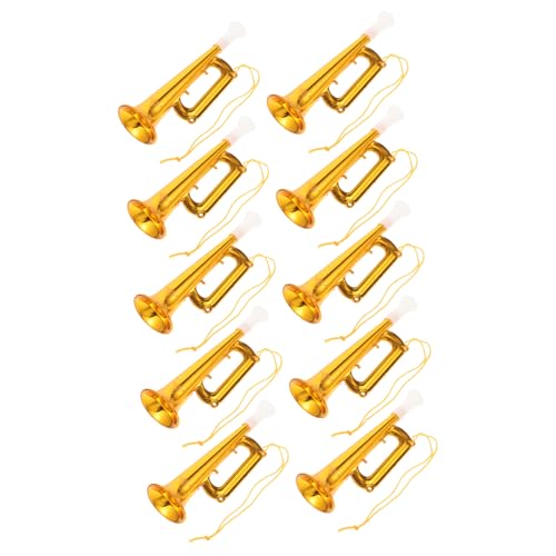 TOYANDONA 10St Konzert Trompete Instrumente Mandala-Trompete Lange Trompete Lärm Musical Instruments Toy Hornbläser Kindertrompeten Bühnen-Performance-Tools Abs Golden von TOYANDONA