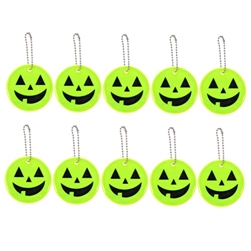 TOYANDONA 10St Kürbis-Monster-Anhänger Reflektor-Tags Halloween Zwerge Dekorationen trick n treat rückstrahler anhänger reflektierende Fahrradanhänger Reflektoren für Nachtfahrten PVC Yellow von TOYANDONA