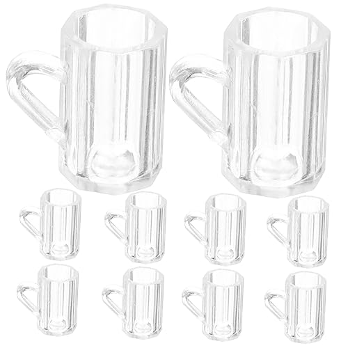 TOYANDONA 10St Mini-Tasse Puppenhaus-Trinkgläser Mini-Weinbecher Miniaturdekoration Miniatursachen Mini- bierbecher biergläser Wassergläser Tiny House-Accessoires Mini-Wasserbecher Abs von TOYANDONA