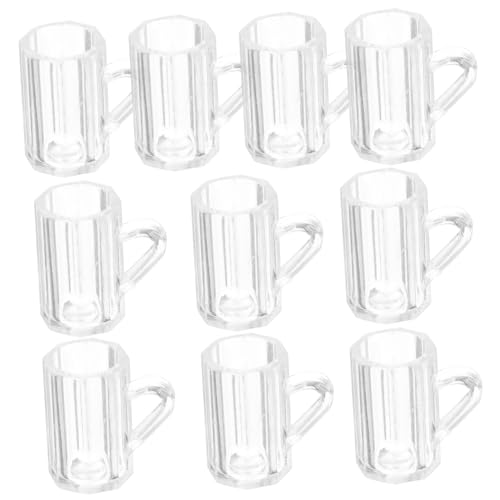 TOYANDONA 10St Trinkbecher Miniatur bierbecher biergläser Dekorationen modellieren Ornamente ziernieten Mini-Wasserbecher Miniaturbecher realistisch Miniatursachen Mini-Tasse Abs Transparent von TOYANDONA