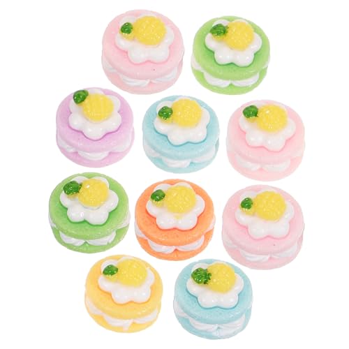 TOYANDONA 10St realistischer Kuchen vorgeben Makronen Keks Macarons Miniatur-Dinge gefälschter Nachtisch gefälschte Lebensmittel realistisch gefälschtes Essen Mini-Kuchen Plastik von TOYANDONA