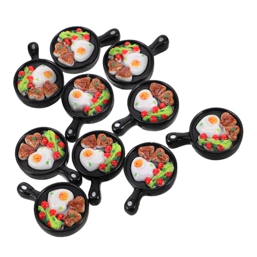 TOYANDONA 10st Bratpfannen-frühstücksspielzeug Miniaturdinger Realistisches Spiegelei Spielzeuggrillpfanne Bratpfanne Mini-Food- Spielküche Bratpfanne Plastik von TOYANDONA