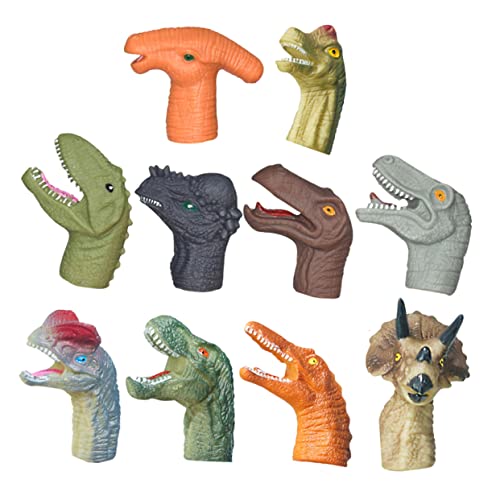 TOYANDONA 10st Daumenspielzeug Aus Weichem Gummi Vorschulspielzeug Freunde Handpuppen Dinosaurier-fingerpuppen Handpuppenspielzeug Kinder Spielset Mini-Spielzeug Lehrpuppe Abs Green von TOYANDONA