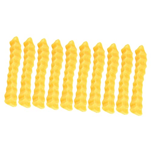 TOYANDONA 10st Gefälschte Pommes Frites Künstliche Pommes Frites Hühnchen Pommes Modell Für Gekochtes Essen Simulation Pommes Frites Gefälschtes Pommes-Frites-Spielzeug Yellow PVC von TOYANDONA