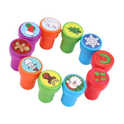 TOYANDONA 10st Kinderstempel Weihnachtsfeier Stampfer Spielzeug Für Kinder Kinderanzug Kinder Spielset Kinder Briefmarken Stempel Zeichnen Kinderspielzeug Weihnachten Sortiert Plastik von TOYANDONA