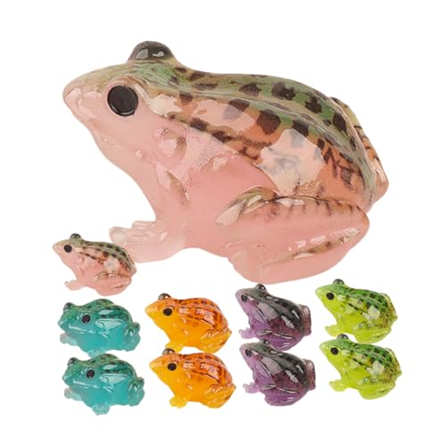 TOYANDONA 10st Mikrolandschaftsfrosch Badewanne Badespielzeug Plüsch Figuren Frösche Mini-Enten Lebendige Froschzimmerdekoration Lustige Schreibtischdekoration Mini-tierdekor Harz von TOYANDONA