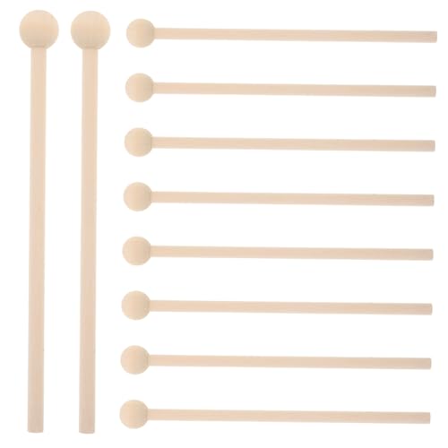 TOYANDONA 10st Rhythmusstock Musikinstrumente Trommelstock Und Glocke Drumsticks Für Kleinkinder Musik Schüssel Schlägel Schlaginstrumente Kleinkinderinstrumente Trommelstöcke Holz Khaki von TOYANDONA