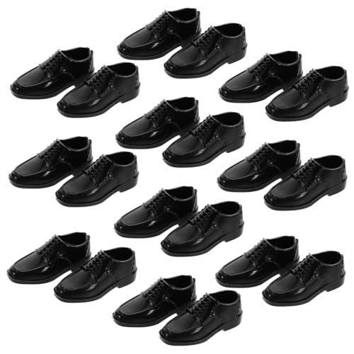 TOYANDONA 10st Schuhe Puppe Kleine Schuhe Zubehör Für Babypuppen Miniatur-Shop Für Schlafzimmerzubehör Puppenhausspiele Schuhe Für Puppen Miniaturpuppenschuhe Bjd-Schuhe Black Plastik von TOYANDONA