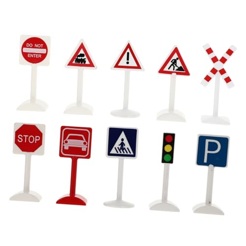 TOYANDONA 10st Simulation Von Verkehrs Zeichen Mini-anzeige Mini-straßenschild Verkehrsindikatormodell Straßensperre Zeichen Mini-verkehrszeichen Tischdekoration Aus Sand Plastik von TOYANDONA