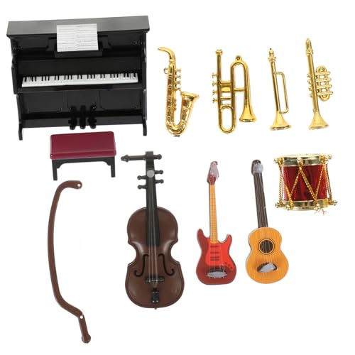 TOYANDONA 11 Teiliges Set Miniatur Musikinstrumente Für Puppenhaus Niedliche Spielzeuge Für Kinderzimmer Ideal Für Kreatives Rollenspiel Und Puppenhaus Dekoration von TOYANDONA