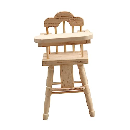 TOYANDONA 112 Puppenhaus Mini-hochstuhl Modell Eines Kinderstuhls Dekoration Für Einen Hochstuhl Für Kleinkinder Babystuhl-Requisite Mini- -babystuhl Mini-wohnaccessoire Holz von TOYANDONA