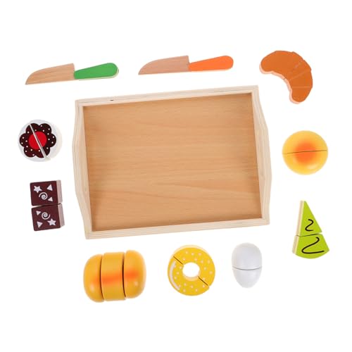 TOYANDONA 11st Spielzeugset Essen Spielset Spielen Für Kleinkinder Supermarkt-einkaufsspiel Schneiden Von Spielzeug Für Kinder Spielset Für Die Kinderküche Falsches Brot Hölzern von TOYANDONA