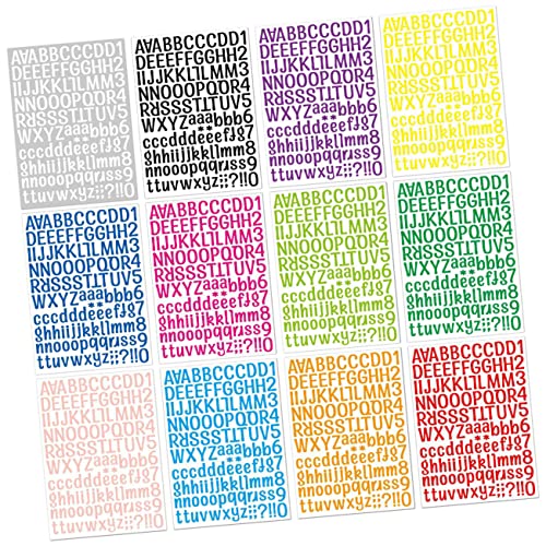 TOYANDONA 12 Blätter Aufkleber Mit Englischen Buchstaben Alphabet-Aufkleber Zum Basteln Alphabet-zahlenaufkleber Nummernaufkleber Für Den Briefkasten Colorful Vinyl-Aufkleber von TOYANDONA