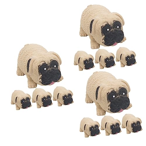 TOYANDONA 12 STK Mops Stressabbau Spielen Hundemodellfiguren Schwarze Hundefiguren Haustier-welpen-puppenspielzeug Welpen Plüschtiere Hunde- Kind TPR Baby Stressabbauer von TOYANDONA