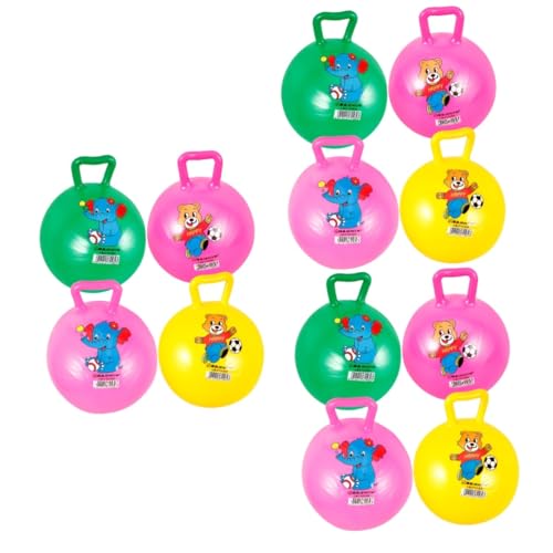 TOYANDONA 12 STK Schläger handhaben Weltraumhüpfer aufblasbares Springen Hüpfbälle für Kinder Kinderspielzeug hupfball für Kinder Toys Bildungsbälle Cartoon-Muster-Hopping-Ball PVC von TOYANDONA