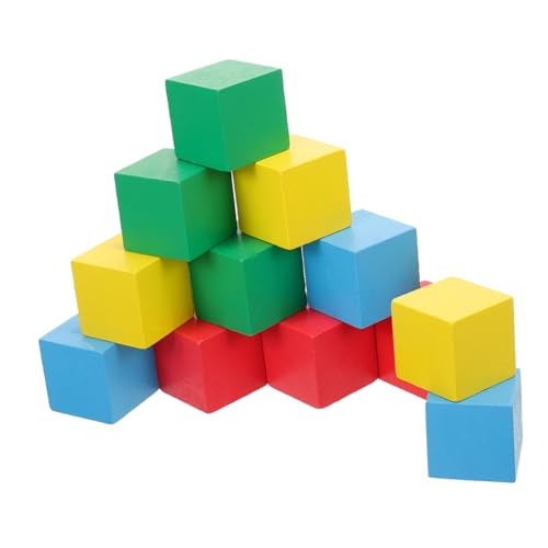 TOYANDONA 12 Stück Bunte Bausteine ​​kleine Würfel DIY Baumaterialien Holzklötze bausteine Building Blocks for Educational Toys Holzbausteine farbenfrohe Bausteine Colorful von TOYANDONA