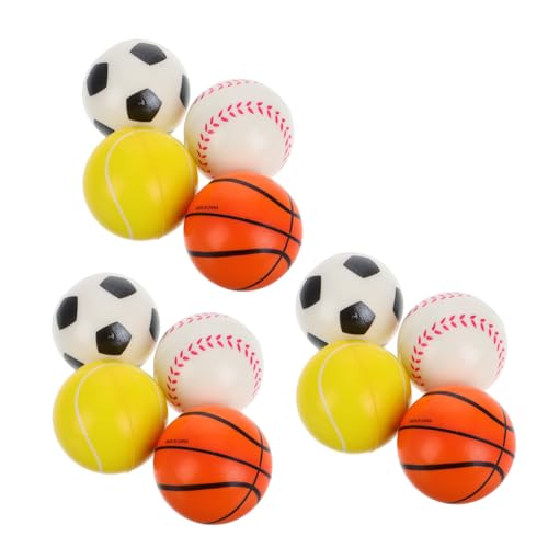 TOYANDONA 12 Stück Hüpfbälle Korbbälle Sportbälle Mini Spielzeug Basketball Spielzeug Mini Fußbälle Spielzeug Sport Stressbälle Spielzeug Sport Motto Partygeschenke Fußball von TOYANDONA