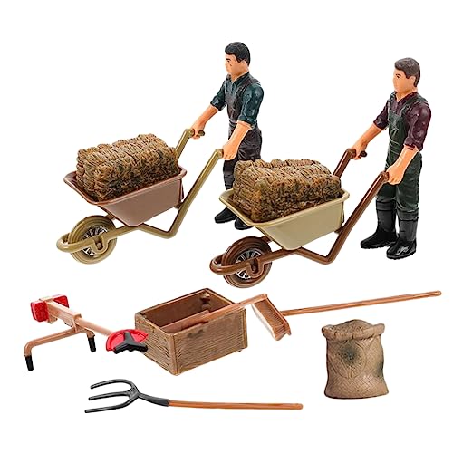 TOYANDONA 12 Teiliges Set Miniatur Bauernhof Zubehör Und Bauern Figuren Mini Farm Szenen Zubehör Für Kreative Gartenprojekte Und Bastelarbeiten von TOYANDONA