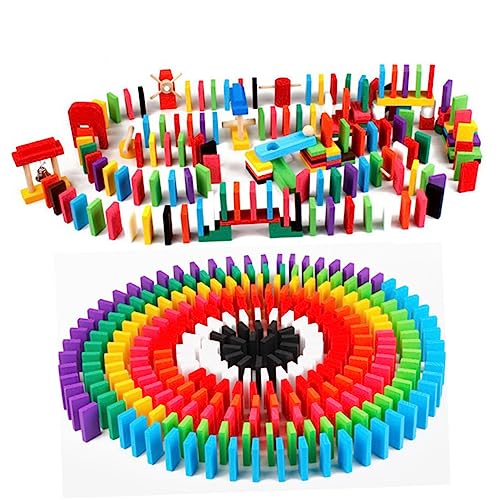 TOYANDONA 120 Stück Holzbausteine Domino-bausteine Hölzern Colorful von TOYANDONA