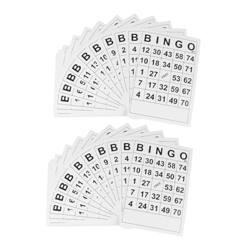 TOYANDONA 120St Bingo-Karten elektronisches Bingospiel Bingo-Spiele für Kartenspiel Bingo-Spielkarten Bingo familienspiele lustige Bingokarten interaktives Partyspiel Papier Weiß von TOYANDONA