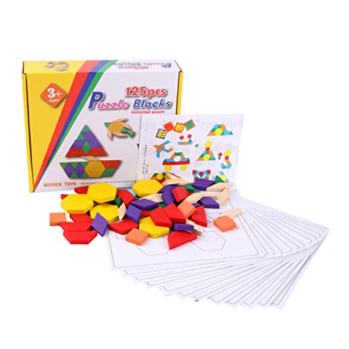 TOYANDONA 125St Lernpuzzles aus Holz holzpuzzle Tangram Puzzle rätsel laubsägen für holzspielsachen rätsel für Puzzle für holzsteckpuzzel Bambus von TOYANDONA