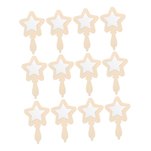 TOYANDONA 12Pcs Kleiner Holzspiegel Handspiegel für Holzspiegel Unfertige Holzspiegel holzhandwerk selber Machen Unzerbrechlicher Kinderspiegel DIY Spiegelfarbe hölzern Beige von TOYANDONA