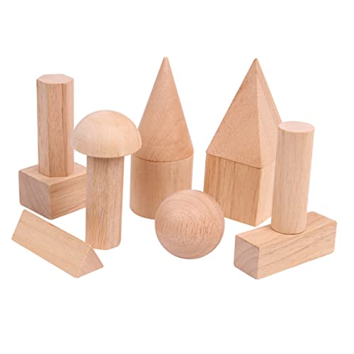 TOYANDONA 12St Geometrie-Baustein volumni volummie Kinderpädagogik Toys holzspielsachen dreidimensional Stapler Stapelspiel Spielzeug Geometriebaustein aus Holz Holzbaustein Bambus von TOYANDONA