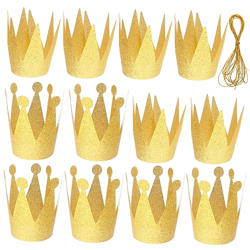 TOYANDONA 12St Glitzer-Geburtstagskrone geburtstagskrone für cap lustig geburstagsdeko diadem goldener Geburtstagshut Geburtstagskappe Party Geburtstagshut prop Tiara-Hut für PVC von TOYANDONA