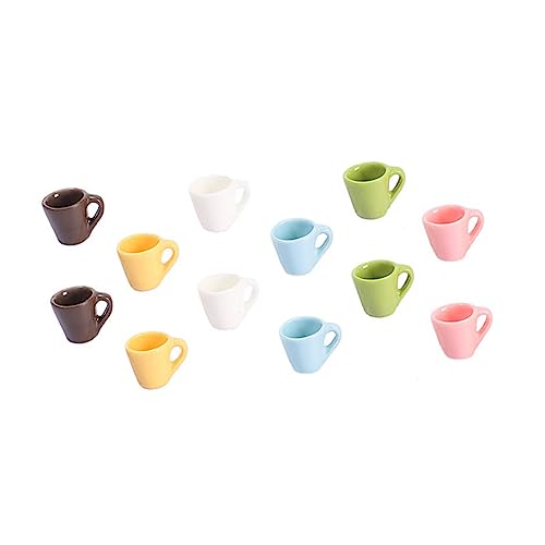 TOYANDONA 12st Mini-Tasse Bop Es Spielzeug Miniaturen Kaffeetasse Mini-kaffeetasse 1:12 Lieferungen Miniatur-teetassen Dradel Spielzeug Mini-teetasse Bastelbedarf Becher Harz Kind Puppenhaus von TOYANDONA