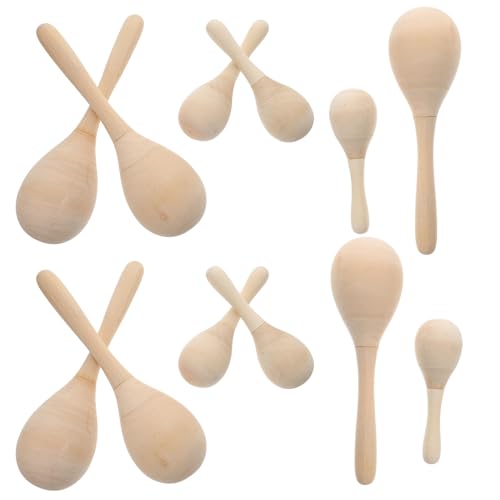 TOYANDONA 12st Rassel Musikinstrumente Für Kleinkinder Maracas Krachmacher Musikalische Party-Requisiten Maracas Aus Holz Kleinkindmusikspielzeug Musikalische Lernspielzeuge Hölzern von TOYANDONA