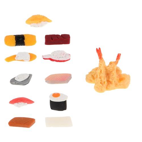 TOYANDONA Miniatur-Sushi-lebensmittelmodelle-Set Für Puppenhaus 12-teilig Realistische Mini-lebensmittelmodelle Miniatur-hausdekor von TOYANDONA