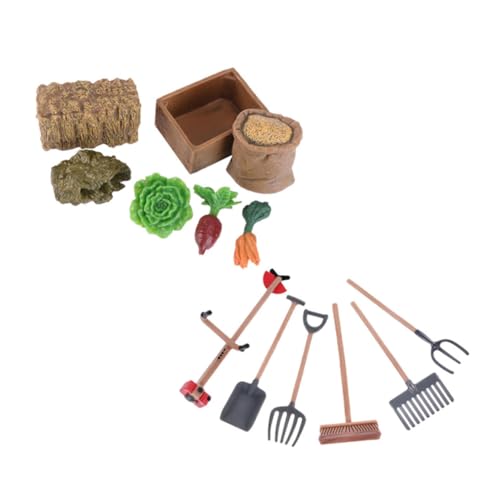 TOYANDONA 13-teiliges Set Garten-Werkzeug-Ornament -nutztiere Sandkasten Sand Bauernspielzeug Bauernhof-Werkzeug-Ornament Modell Für Landwirtschaftliche Werkzeuge PVC von TOYANDONA