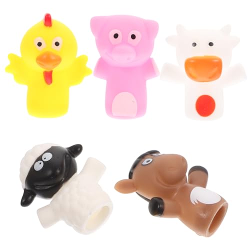 TOYANDONA 15 STK Animal Finger Puppen Handpuppen Für Kinder Krippenspielzeug Für Kinder Cartoon-fingerpuppen Für Kinder Kuh-fingerpuppe Fingerpuppen Für Kleinkinder Party-handpuppe Vinyl von TOYANDONA