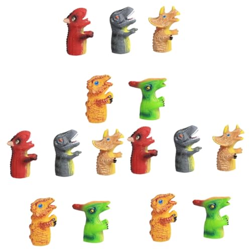 TOYANDONA 15 STK Dinosaurier-Fingerspielzeug Dinosaurier-Fingerpuppen Geschichte erzählende Marionette saurier Spielzeug Dinosaur Toys Spielzeug mit Fingerärmeln Cartoon-Fingerspielzeug von TOYANDONA