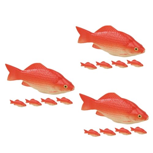 TOYANDONA 15 STK Simulation Von Schaumfischen Realistische Fischmodelle Fisch Figur Tiermodell Aus Schaumstoff Gefälschte Fischmodelle Fischfiguren Kleine Fischdekoration Fisch-Modell Rot von TOYANDONA