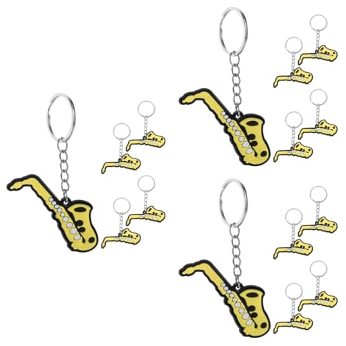 TOYANDONA 15 Stk Saxophon-charme Schlüsselanhänger Für Musikinstrumente Taschendekoration Schlüsselanhänger Süß Schlüsselanhänger Dekoration Schlüsselanhänger Im Musikstil Yellow Pvc von TOYANDONA