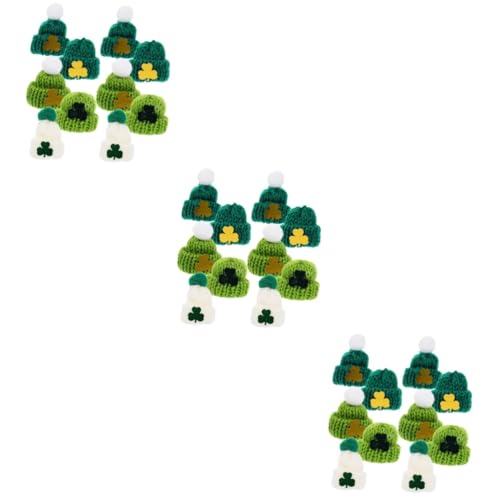 TOYANDONA 150 Stk Mini-Strickmütze Gründekor kleiner Hut Mini-Mützen aus Wollgarn Saint Patrick DIY-Bastelornamente Minihüte zum Basteln Gras-Grün Zubehör Kopfbedeckung Baby schmücken von TOYANDONA